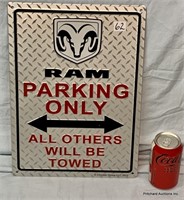 Dodge Ram Parking Only Steel Sign