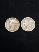 1938 D & 1943 S Mercury Dimes