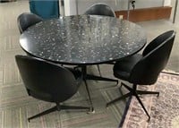 Vintage Confetti Top Table & 4 Vinyl Swivel Chairs