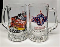 2 Large Glass Slim Jim Super Bowl & Busch Series M