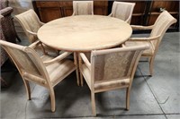 11 - MARMOL ROUND TABLE W/ 6 CHAIRS