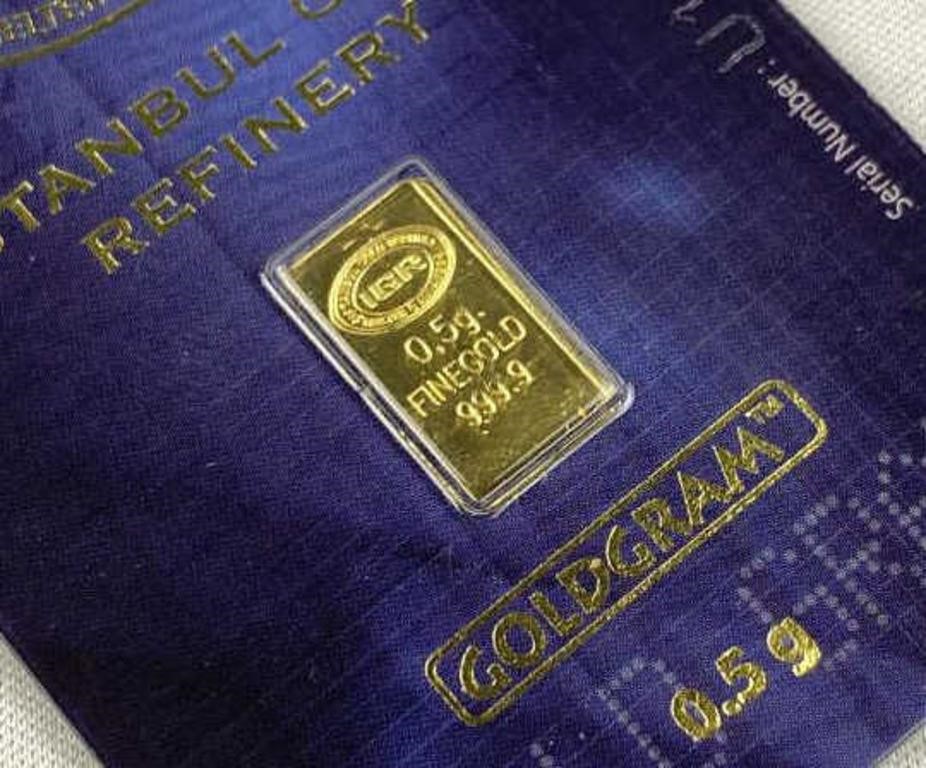 1/2g Gold Bar, IGR Mint, Carded w/ Assay