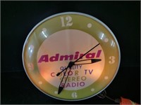 Admiral Color TV Lighted Advertising Clock