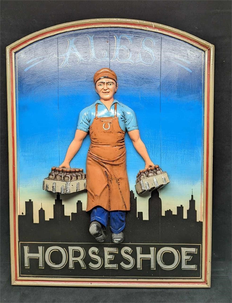 Vintage Horseshoe Ales 3D Bar Sign