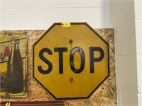 Heavy Embossed Yellow Stop Sign
