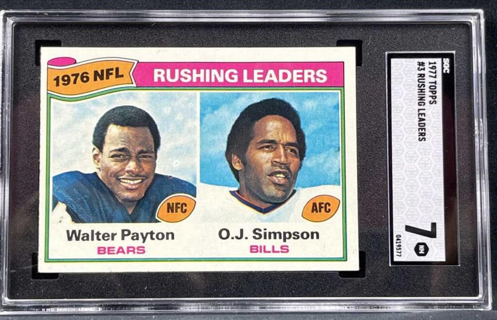 1977 Topps O.J. Simpson / Walter Payton SGC 7