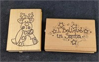 Two Fun Wooden Christmas Stamps By Imagine That