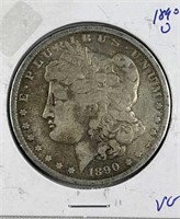 1890-O Morgan Silver Dollar, US $1 Coin