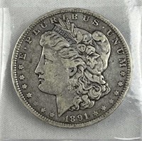 1891-O Morgan Silver Dollar, US $1 Coin