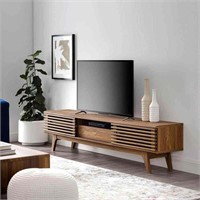 70 in. Walnut Wood TV Stand Fits TVs Up to 70