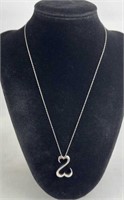 925 Silver Open Heart Pendant Necklace