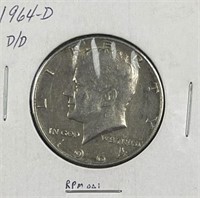 1964-D Silver JFK Error, D over D