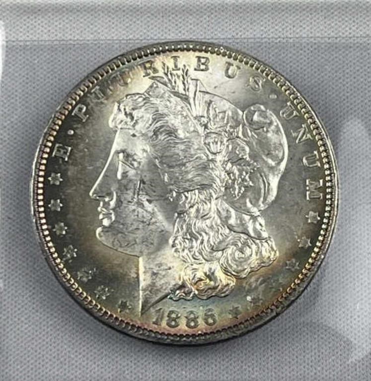 1886 Morgan Dollar Mint State w/ Toning