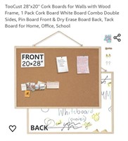 TooCust 28"x20'' Cork Boards for Walls with Wood