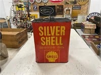 Silver Schell Motor Oil Can