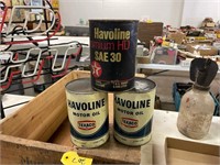 (3) Full Havoline Oil Cans