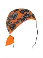 Zan Headgear Orange Tribal Skull Flydanna