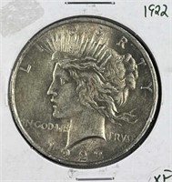 1922 Peace Silver Dollar, XF w/ Tone