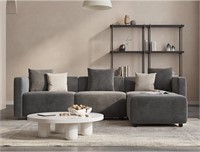 Luxury L-Shaped Upholstery 4 Piece Set  Grey