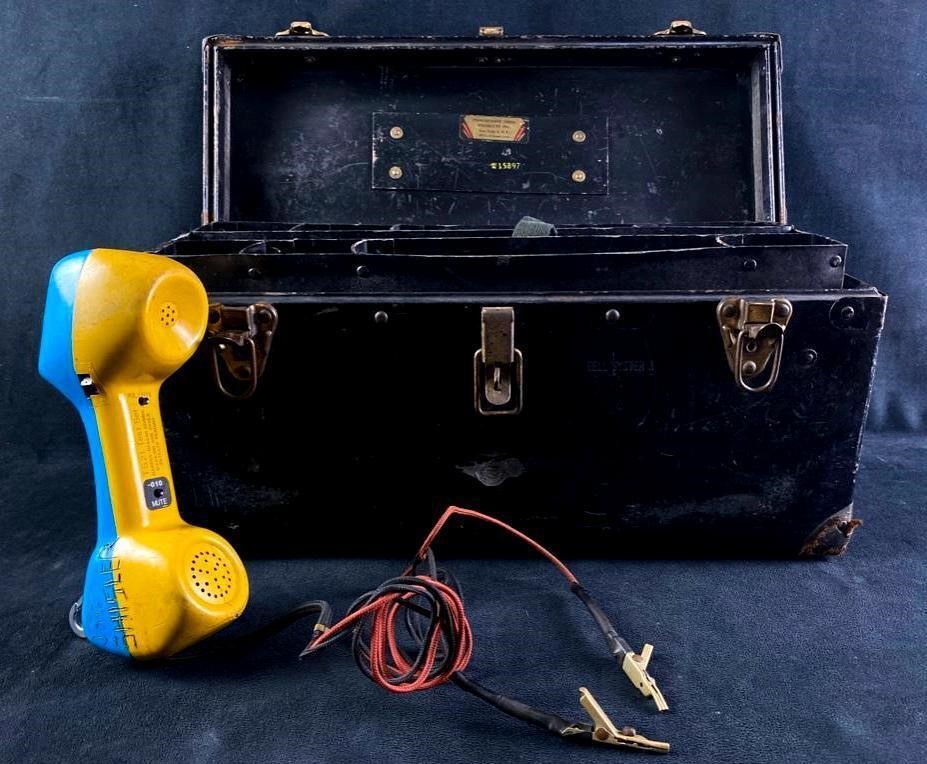 Vintage Lineman's Test Phone and Tool Box