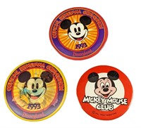 3 Mickey Mouse Disney Disneyana Convention Buttons