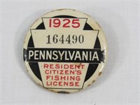 1925 PA. RESIDENT FISHING LICENSE: