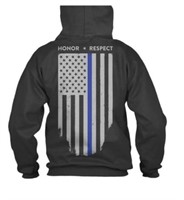 Thin Blue Line X-large Black Honor/respect Hoodie