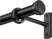1 Inch Black Curtain Rod for Windows 168 to 240
