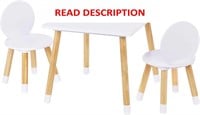 UTEX Kids 3 Piece Table and Chairs Set  White