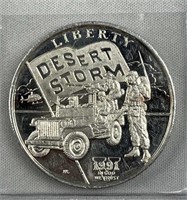 1oz Silver 1991 Desert Storm Liberty Round .999