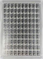 100x 1g Silver Bars, Valcambi Suisse Combibar Seal