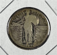 1927 Standing Liberty Silver Quarter, 90%