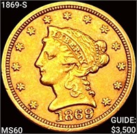 1869-S $2.50 Gold Quarter Eagle UNCIRCULATED