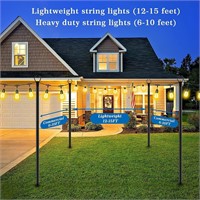 10FT String Light Poles 2 Pack,Metal Light Poles