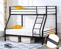 Bonnlo Twin Over Full Bunk Bed with Stairs  Black