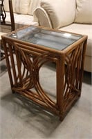 BAMBOO GLASS TOP NESTING TABLES