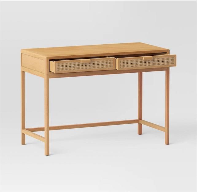 Minsmere Writing Desk with Drawers Brown - Thresho