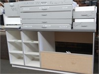 Grey Cabinet w/ 17 Drawers & Hardware