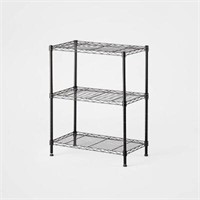 3 Tier Black WireShelving - Adjustable Storage