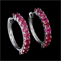 Natural Oval Red Ruby Earrings