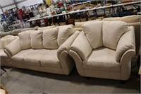 UPHOLSTERED COUCH & CHAIR
