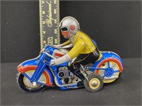 Vintage Tin Toy Motorcycle with Sidecar