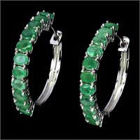 Natural Colombian Green Emerald Earrings