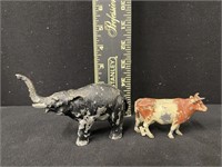 Pair of Vintage Cast Metal Farm Animals