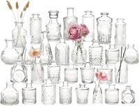 Bud Vases Set of 30 Pcs, Small Glass Vases