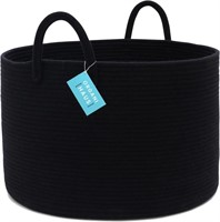 OrganiHaus XXL Rope Black Basket | Blanket Storage