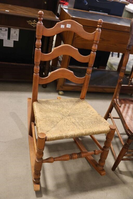 ANTIQUE ROCKING CHAIR WITH WOVEN SEAT