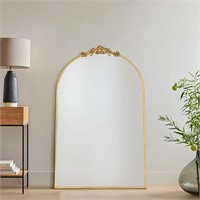 30x48'' Arched Ornate Wall Mirror for Mantel