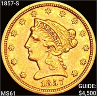 1857-S $2.50 Gold Quarter Eagle UNCIRCULATED