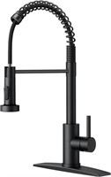FORIOUS Black Kitchen Faucet with Pull Down